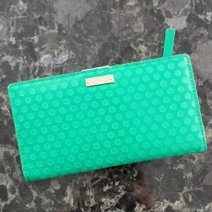 Kate Spade Stacy Cobble Hill Green Patent Leather Wallet